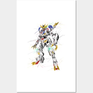 Gundam Barbatos Lupus Rex scribble Posters and Art